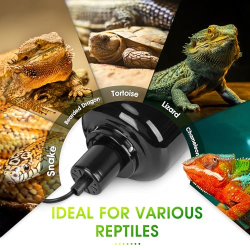 2 Pack Reptile Dome Lamp Cover Light Shade, 7.5 Inch Deep Reptile Dome Light Fixture, Aluminum for Reptile Terrarium with Ceramic Socket and Individual Switch (Bulbs Not Included)