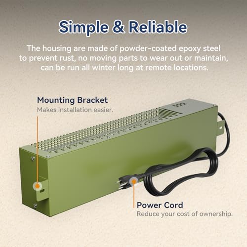 600W Pump House Heater with Thermostat, 120V Freeze Protection | for Pump Houses, Well Houses and Utility Rooms; Built-in Thermostat Helps Maintain Stable Temperatures during Cold Weather.