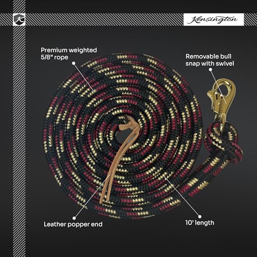Clinician Tri Color Braided Training Lead, Bull Snap, 10 ft, Desert Sand | Heavy duty braided lead with swivel bull snap, balanced weight gives clear feel for groundwork and lunging