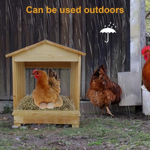 Chicken Nesting Box 3 Compartments - Wall Mount Wooden Egg Laying Nest Box for Chicken Coop, Easy to Assemble & Versatile Use for Hens, Ducks, Chickens