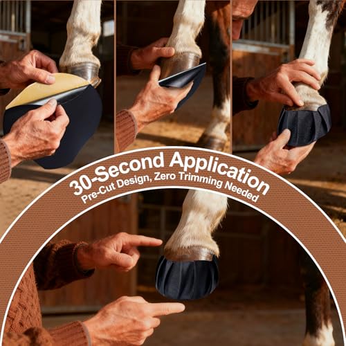 12 Pack Horse Hoof Tape, Strong Sticky Horse Hoof Wraps, Breathable Waterproof Magic Cushion Hoof Packing,Protection for Hoof Hoove (12)