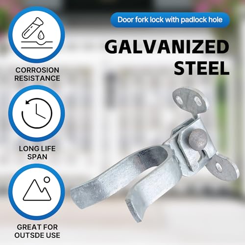 1-3/8" Flat Back Wall Mount Chain Link Gate Latch, Gate Latches for Metal Gates, Suitable for Wooden Door Frames or Walls - color: 1 Pcs Silver