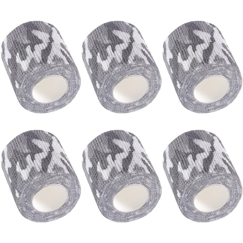 IndigoCase 6 Pack Self Adhesive Bandage Wrap 2 Inch x 5 yd Elastic Tape | CAMO-Monochrome Color Elastic Bandage Wrap, Vet Wrap, Small Bandage for Kids, Fingertip, Wrist, Dog, Pets - color: Camo-monochrome, size: 2 Inch - 6 Pack