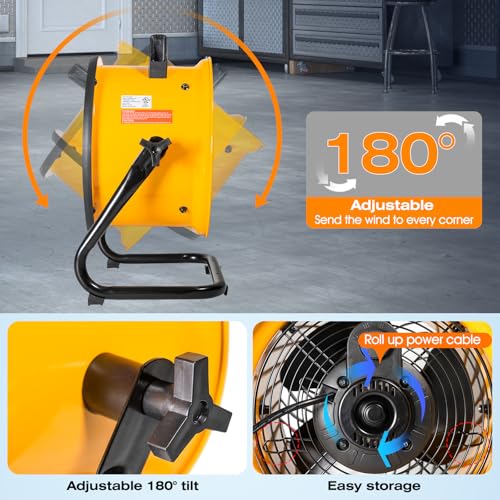 iLiving 12 in. Low Noise Turbo Fan 1139 CFM 3-Speed Portable Air Circulator for Shop, Office, Greenhouse, Home and Warehouse - size: 12-Inch