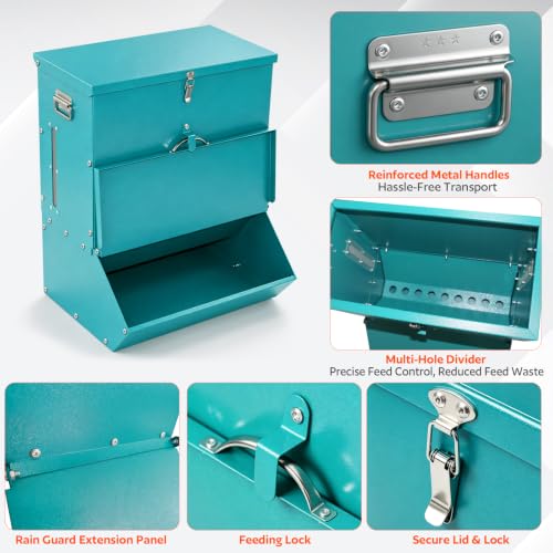 2 Door Pig Feeder, Hog Feeder, Metal Piglet Feeder Suitable | Heavy Duty Galvanized Steel Livestock Feeder, Pig Trough Feeder for Pig Farms, Agricultural Operations & Pig Pens - size: 3.7 Bushel