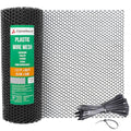 AlpineReach Plastic Chicken Wire Fencing Mesh 1.3ft x 50ft Roll with Zip Ties - Ideal for Poultry, Dogs, Rabbit Barrier & Gardening, Durable UV Resistant, Versatile Rigid Fence, Black (15.7" x 600") - size: 1.3ft x 50ft