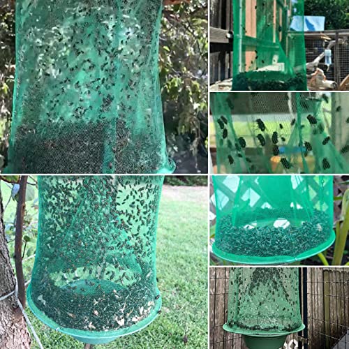 10 Ranch Fly Traps Outdoor Hanging, Reusable Stable Horse Fly Catcher Cage | Flies Control Killer Repellent with Food Bait Tray for Barn, Orchard, Farm, Horse, Patio - size: 10 pack