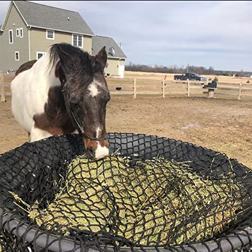YardJoyliz Stock Tank Hay Net for 100 Gallon-150 Gallon Stock Tank | Heavy Duty 1- 4/7" Holes Slow Feed Hay Net, Black