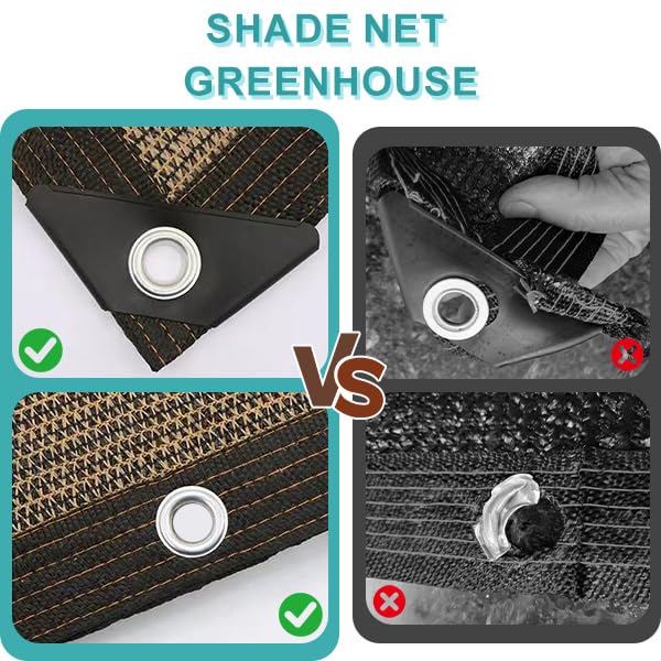 Shade Cloth Garden Plants,70% Sunblock Shade Neting - Mesh Tarp with Grommets for Patio Plants Greenhouse Kennel Porch Pergola Sun Protection Neting Cover, Brown 6x8FT - size: 6×8FT