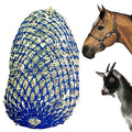 Majestic Ally 1.25”x1.25” Holes Ultra Slow Feed 40” Very Sturdy Hay Net with Bottom Ring for Goat, Sheep, Simulate Grazing and Reduces Waste (Royal Blue) - color: Royal Blue