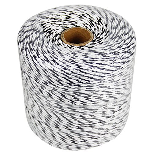 Portable Electric Fence Polywire, 1312 Feet 400 Meter, 9 Conductors, Black and White Color