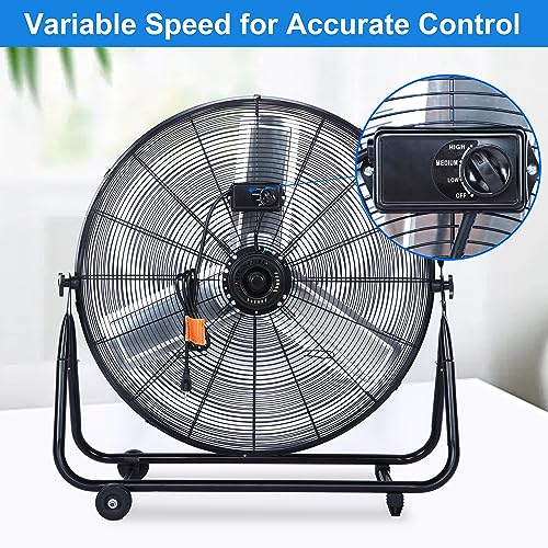 Dynamic 30-Inch Floor Fan with Roll Booster - Industrial-Grade Airflow, 360 Degree Adjustable Tilt, and Portable Design for Rapid Cooling and Flexible Air Circulation - size: 30 Inch, style: 1 Pack
