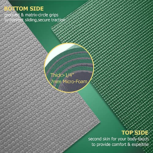 GXMMAT Large Yoga Mat 12'x6'/10'x6'/6'x8'(7mm), Extra Thick Workout Mats for Home Gym Flooring, Ultra Comfortable Non-Slip Quick Resilient Barefoot Wide Exercise Mat for Pilates, Stretching,Meditation - color: Green Jasper, size: 6*12 FT