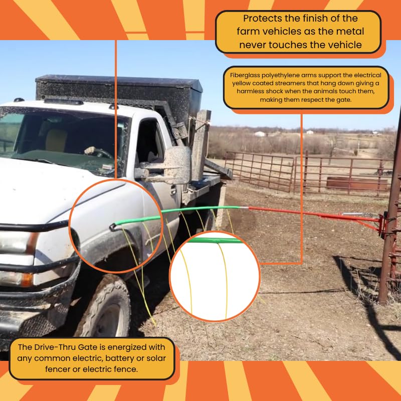Koehn Replacement Hose with Yellow Streamers for Drive-Thru Gate Systems | Fits Koehn Gate Systems - Durable Weather-Resistant - Livestock Containment - Fiberglass Rod Not Included