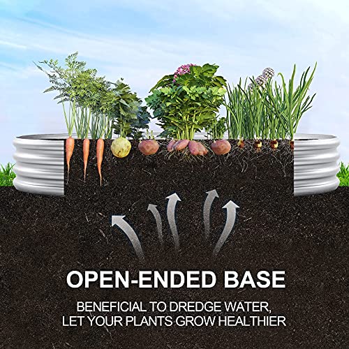 Land Guard 2Pcs Galvanized Steel Raised Garden Bed,8 x 4 x 1 ft Large Metal Raised Planter Beds, Aluminum Raised Garden Bed for Vegetables, 8 x 4 x 1ft(2pcs) - color: 1-silver, size: 8×4×1ft(2pcs）