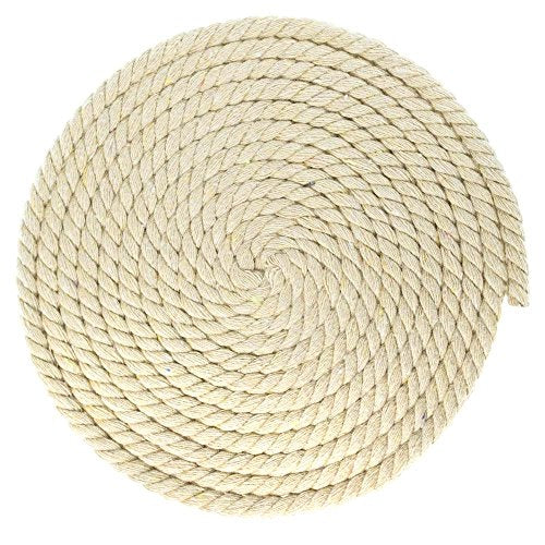 Twisted Natural Cotton Rope - 1/4 Inch - Solid Colors - Available in Lengths of 10 Feet, 25 Feet, 50 Feet, and 100 Feet - color: Camel, size: 10 feet