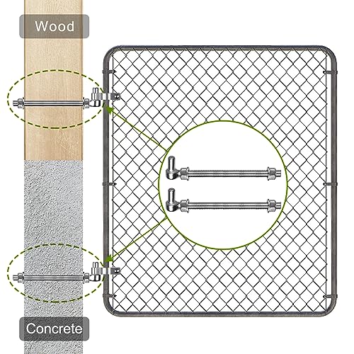 Insaga M16x 6'' J-Bolt Gate Hinge, 304 Stainless Steel J-Bolt Post Hinge for Farm Gate, 5/8" Male Pin J-Bolt Hinge for Chain Link Fence Gate, Gate Hinges for Metal Gates (2Pcs) - color: M16-6''-2PCS