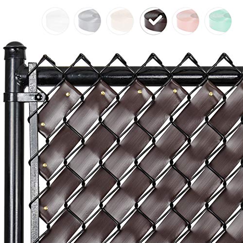 Chain Link Fence Privacy Tape 250 ft (40 SqFt) (Chocolate Brown) | for Gardening, Outdoor Wall, Balcony, Patio, Yard, Injury Prevention, Safety Fence Cover for Dog, Other Pet Hedge Slats - color: Chocolate Brown