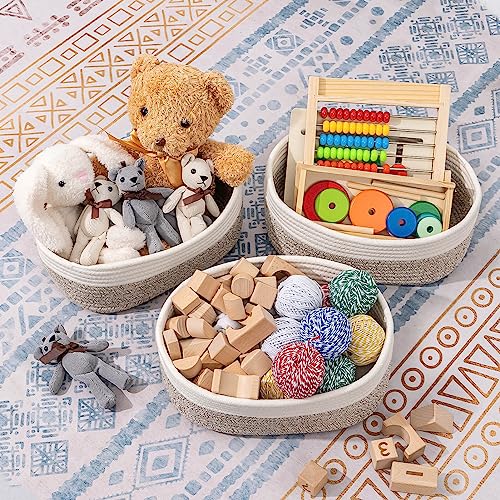 CubesLand Baskets for Shelves Storage,Cube Shelf Closet Storage Bins Set 2 | Long-lasting &Skin-friendly Toy Basket Bin,Stylish Room Decor Basket,Woven Off White/Light Brown - color: Off White/Light Brown, size: 2pcs-small basket