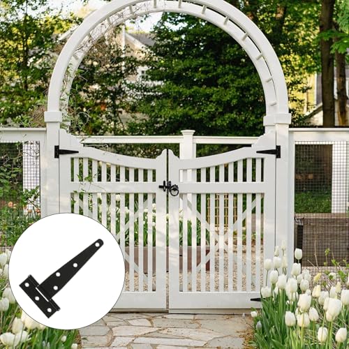 T Strap Hinges Heavy Duty, Shed Door Gate Hinges(Black) (12, 12 Pcs *6 inch) - size: 12 Pcs *6 inch
