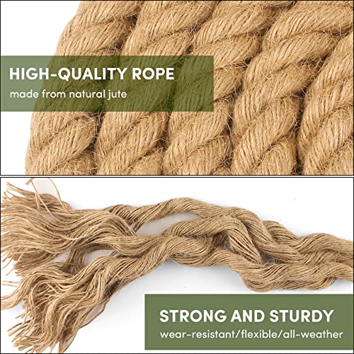 Manila Rope 1-1/2 x 150ft, Thick Natural Hemp Rope,Large Decorative Hemp Nautical Ropes,Twisted Manila Ropes Great for Gardening,Railings,Hammock Nautical - size: 1-1/2in, style: 150FT