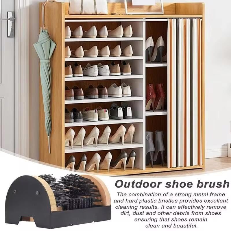 Boot Scrubber Cleaner Shoe Brush Mountable Boot Scrubber Buffer for Boots, Shoes, Sneakers Indoor/Outdoor Shoe Brush Scraper Footwear Cleaner Mountable Natural
