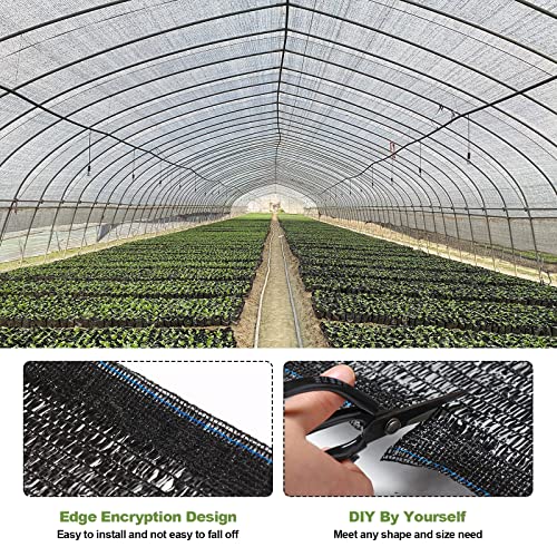 50% Shade Cloth for Garden, 10x12FT Black Sun Shade Cover | HDPE Fabric, Mesh Tarp without Grommets for Plants, Greenhouse, Patio, Chicken Coop - size: 10FT x 12FT