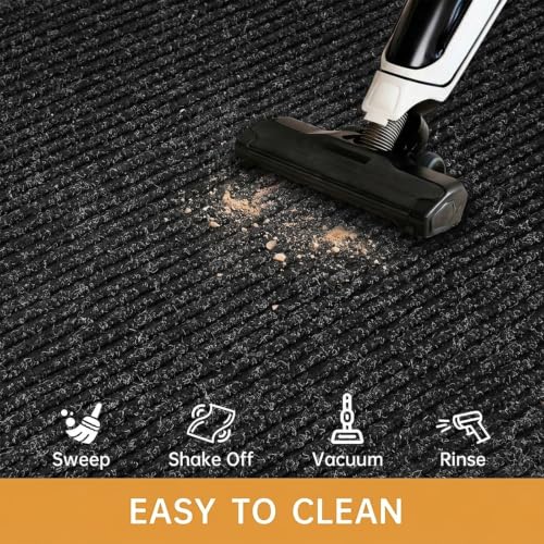 Outdoor Front Door Mat 4x3' Commercial Rugs Rubber Back Non-Slip Waterproof | Heavy Duty Wind Resistant, Entry Floor Mat, for High Traffic Outside Entrance, Business, Store, Garage, Porch, Office, Patio - size: 3' x 4' (Rectangular)