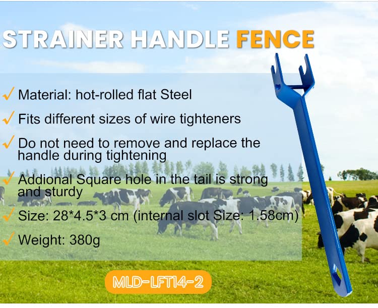 Electric Fence Strainer Handle, Heavy Duty Inline Wire Tensioner Handle Wire Ratchet Tensioner Handle, Universal Fence Tensioner Tool