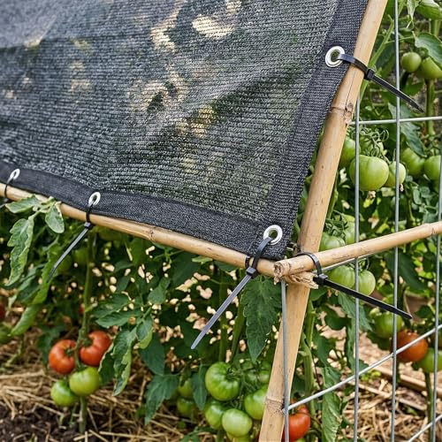 Amgo 70% Shade Fabric 20FT x 30FT Black Sun Shade Mesh, Black Sun Shade Netting with HDPE Material and Heavy Duty Grommets Shade for Greenhouse, Garden, Patio Plants, Pergola (We Make Custom Size) - color: Black, size: 2 0' x 3 0'
