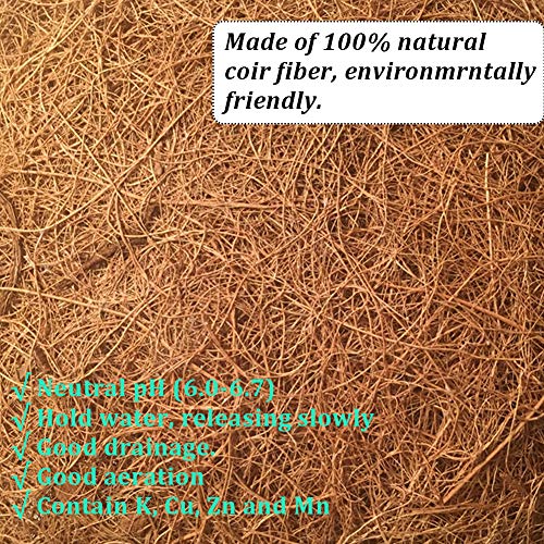 2PCS Half Round Hanging Basket Liners Replacement Coco Liner for Hanging Basket Wall Flower, 100% Natural Coconut Fiber Plant Basket Liner for Garden Planter Flower Pot (20 inch) - size: 20 inch