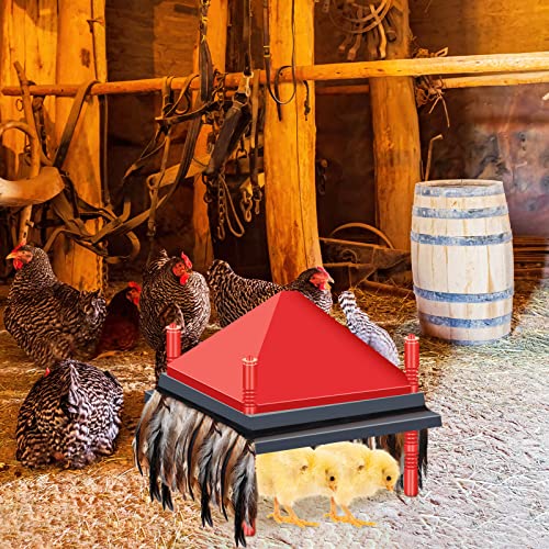Jutom 4 Pieces Comfort Feathers for Chick Brooder 12 x 12 Inch Chick Brooder Heating Plate Feathers Skirt Chicken Brooder Box Supplies Baby Chicken Coop Warmer Poultry Incubator Heater Plate