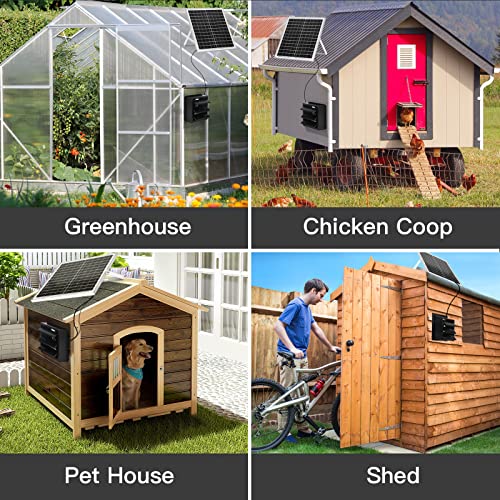 blessny 10" Solar Exhaust fan for Greenhouse, Chicken Coop, Shed & Pet | 25W Solar Powered Ventilation Vent Fan for Outdoor Air Circulation - size: 10" Fan Kit