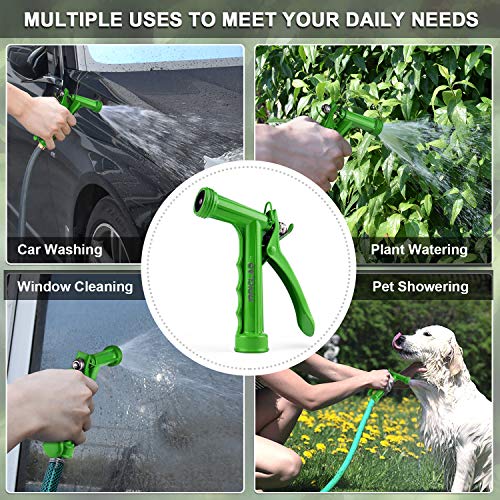 Hose Nozzle 2 Pack, Full Size Pistol Grip Water Nozzle Sprayer with Threaded Front, High Pressure Nozzle, Adjustable Spray Water Flow for Watering, Showering Pet, Washing Car, Cleaning, Green - color: Green, size: 2pcs