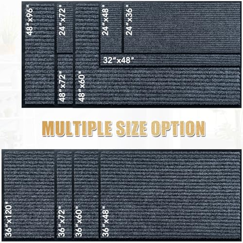 Front Door Mat, 2'x4'Indoor Outdoor Welcome Commercial Floor Mats | Heavy Duty Durable Inside Outside Entrance, Waterproof All-Season, All-Weather Non Slip Backing Doormat for Entryway, Black - size: 24"x48"
