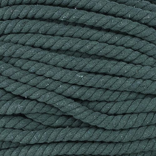 Twisted Natural Cotton Rope - 1/4 Inch - Solid Colors - Variety of Lengths and Colors to Choose from - color: Dark Green, size: 10 feet