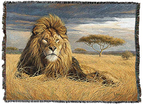 Pure Country Weavers King of The Pride Blanket by Lucie Bilodeau - Gift Tapestry Throw Woven from Cotton - Made in the USA (72x54) - color: King