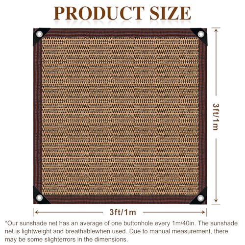 80% Garden Shade Cloth Sun Shade Fabric – UV Resistant Durable Sunblock Netting for Plants, Outdoor Patio, and Greenhouse Coverage - size: 3x3FT