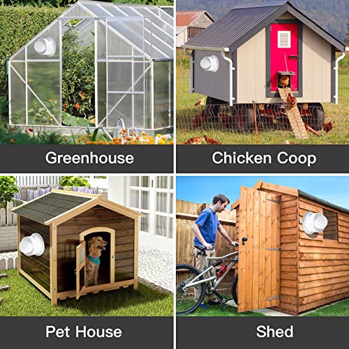 blessny 8" Solar Exhaust fan for Greenhouse, Chicken Coop, Shed & Pet House | 25W Solar Powered Ventilation Vent Fan for Outdoor Air Circulation - size: 8" Fan Kit