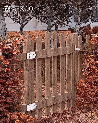 ZEKOO Stainless Steel Vinyl Fence Gate kit, Self Closing Gate Hinge & Latch | Rust Proof, Use for Vinyl Fence Gate and Wood Fences Gate, Heavy Duty 1 Gate Latch 2 Gate Hinges (White) - color: White One Set