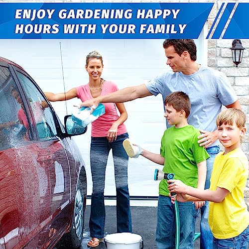 AUTOMAN Garden Hose Nozzle - 10 Adjustable Spray Patterns, Thumb Flow Control Hose Sprayer, Water Hose Spray Nozzle for Plants Watering, Car Washing, Window Cleaning, Pets Bathing, Outdoor Fun, Blue - color: Blue