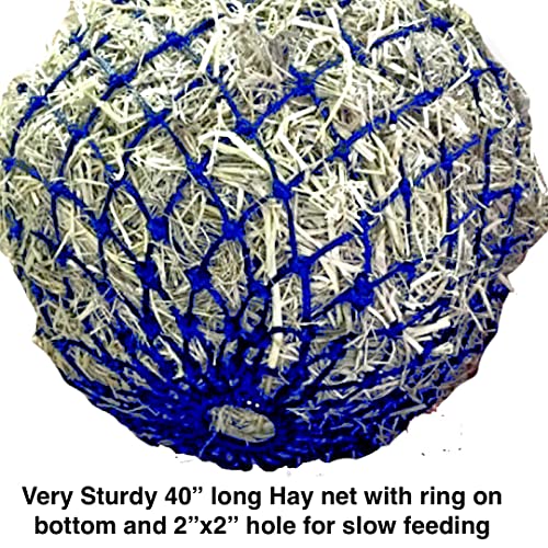 Majestic Ally 2"x2" Holes Slow Feed 40" Hay Net, Royal Blue - color: Royal Blue