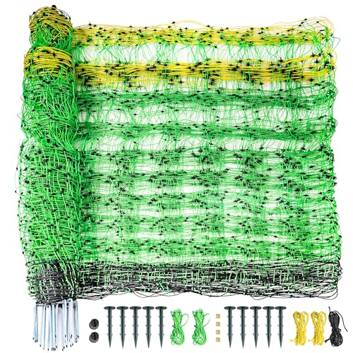 PPOLB Electric Fence Netting - 42.5" H x 164' L, Portable Movable Livestock Nets Mesh for Goats, Sheep, Hogs, Dog, All-Purpose Electric Fencing for Backyards, Homesteaders, Farms Ranches, and Gardens - size: 42.5" H x 164' L Livestock