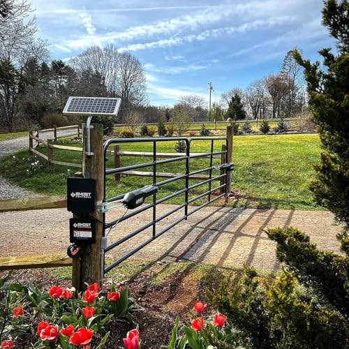 GHOST CONTROLS Solar Heavy-Duty Automatic Gate Opener Kit for Driveway Swing Gates with Long-Range Solar Gate Opener Remote - Model TSS1XP - size: Solar Single Swing Gate Opener