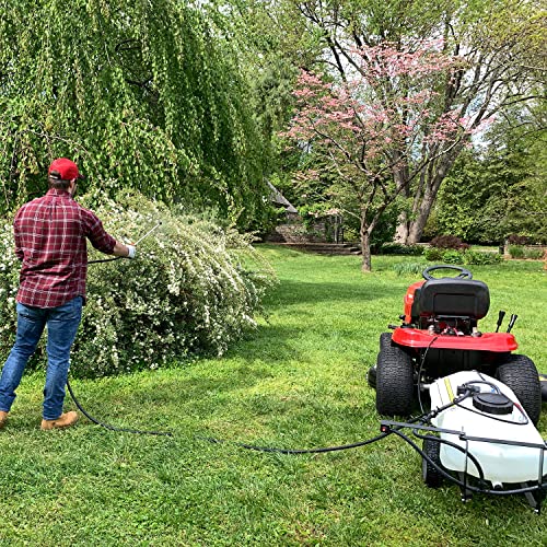 Brinly ST-152BH-A Self-Storing Tow Behind Lawn and Garden Sprayer with Collapsible Boom, 15-Gallon, Matte White - color: Matte White