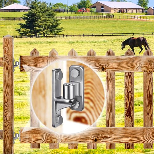 Heavy-Duty 304 Stainless Steel Gate Hinges, 4-Pack Wall Mount Gate Hardware Female & Male Hinges Pin, Non-Welding Design for Wooden Fences and Farm Gates - color: Silver, 4 Pack