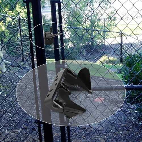 Wall Mount Butterfly Latch 1-3/8" to 1-5/8", Gate Fork Lock | with Padlock Hole, Chain Link Fence Parts, Gate Fork Latch,Chain Link Fence Gate Latching Hardware(Black) - color: Black