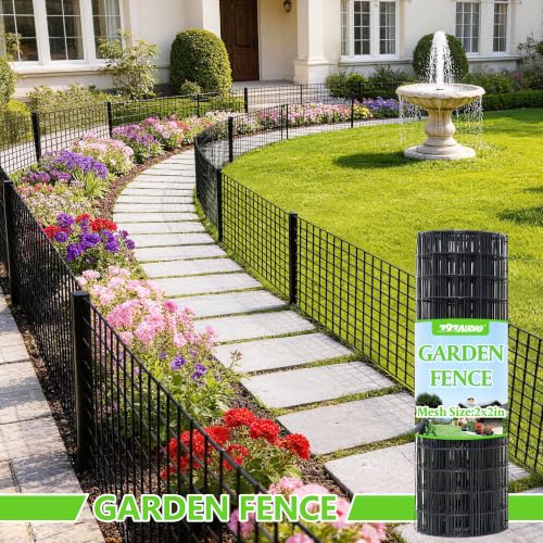 Black PVC Coated Welded Wire Fencing,2"x2" 16 Gauge,48inch H x 100ft L Garden Wire Fence Roll,2/3/4/5/6ft Tall x 50/100 ft Long Vinyl Coating Metal Wire Mesh for Yard,Farm,Dog,Vegetable Protection - color: Black, size: 2"x2" 48inx100ft