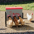 Automatic Chicken Feeder, Metal Poultry Feeder, Chicken Feeders | 40LB Poultry Feeder With Stand & 6 Ports. Includes Bonus Vegetable Net, Feeder Sealant And Anchor Stakes For Chicken. - size: 40 LB