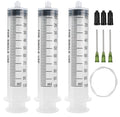 3 Pack 100ml Syringes with 55.1 Inch Tube and Needles 14G 1.5”, Sterile Syringe Individually Packaged for Labs, Liquid Measuring,Oil or Glue Applicator - style: 100ml